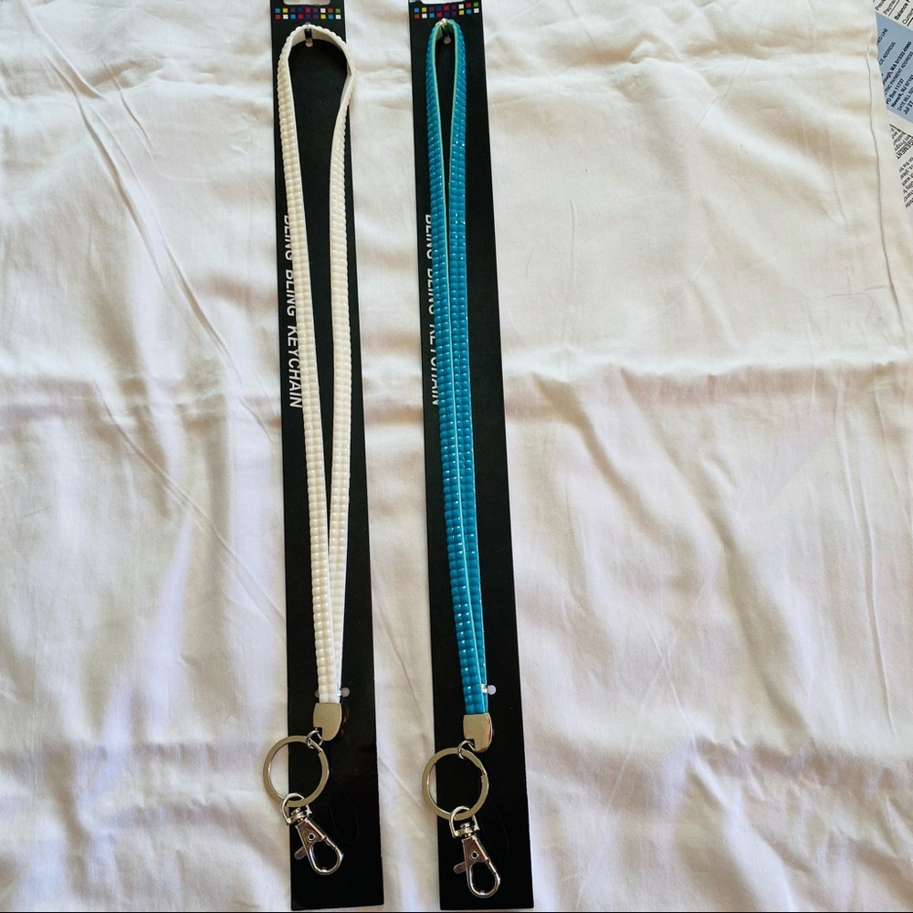 Lanyards Turquoise and White. Set of 2!
